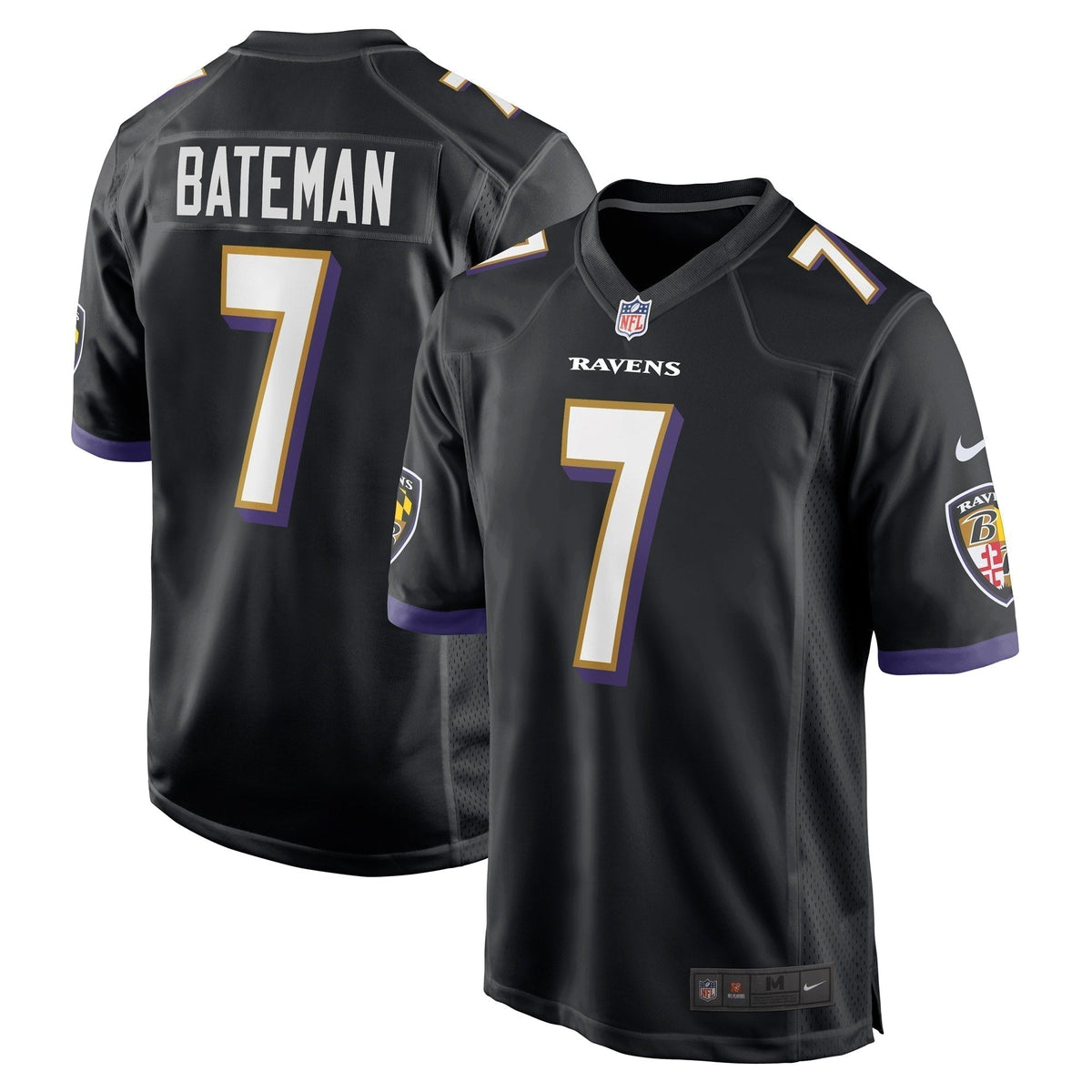 Rashod Bateman Baltimore Ravens  Game   Jersey - Black
