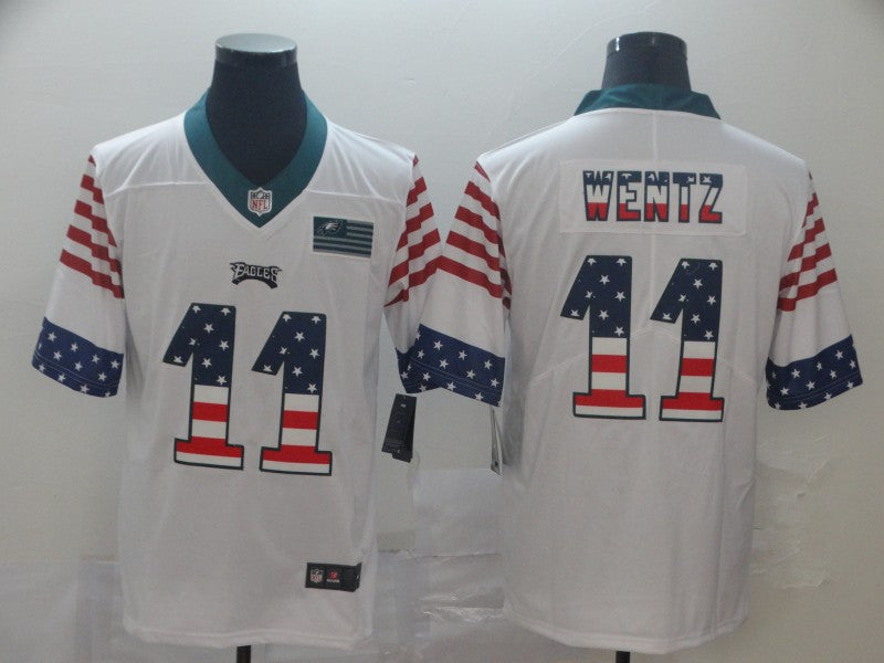 Men's Philadelphia Eagles #11 Carson Wentz White Game Jersey1