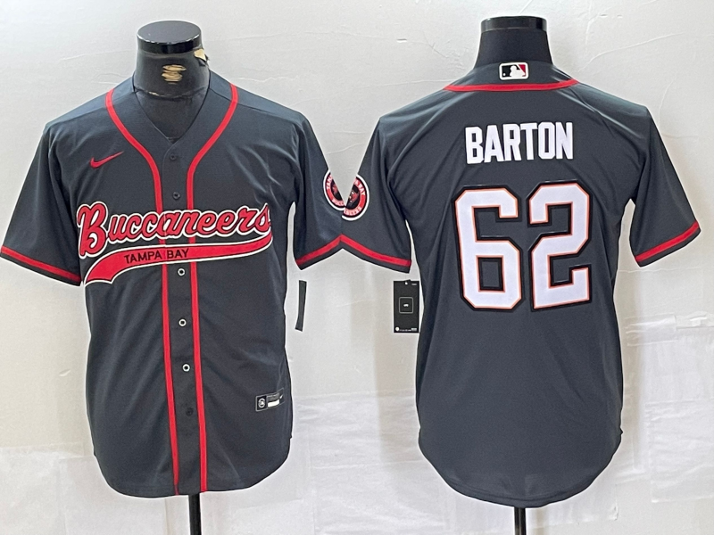 Men's Tampa Bay Buccaneers Graham Barton #62 Gray Game Jersey1