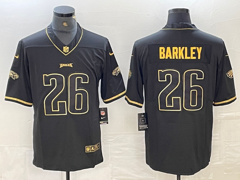 Men's Philadelphia Eagles Saquon Barkley #26 Black Player Game Jersey1