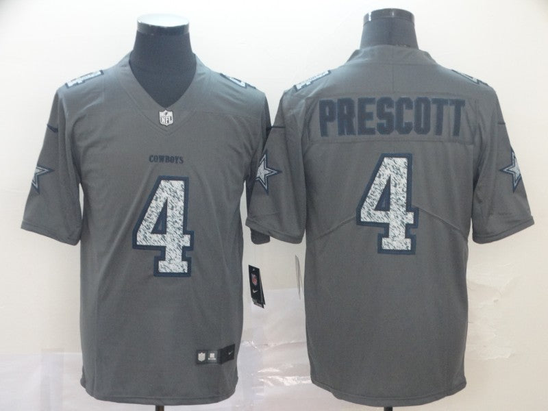 Men's Dallas Cowboys Dak Prescott #4 Gray Player Game Jersey1