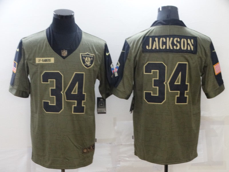 Men's Las Vegas Raiders Bo Jackson #34 Brown Authentic Game Jersey1