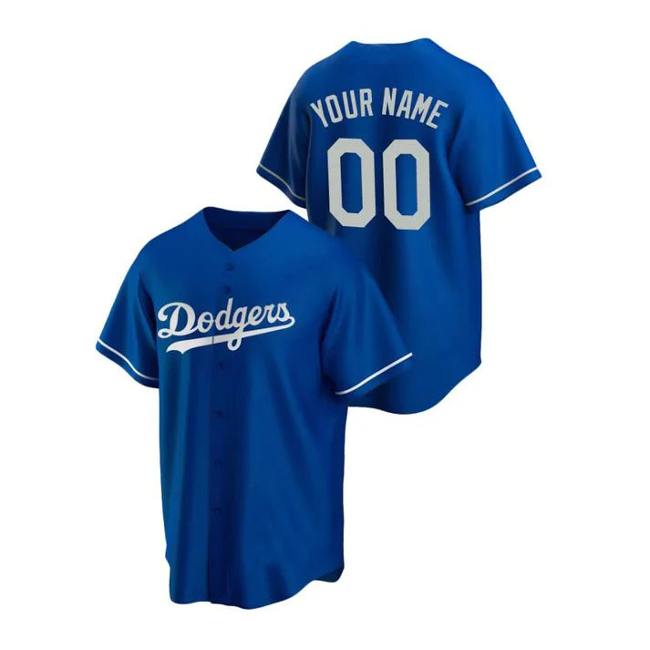 Men's Los Angeles Dodgers Royal Alternate Replica Custom Jersey1