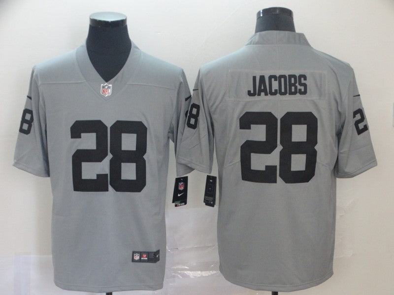 Men's Las Vegas Raiders Josh Jacobs #28 Gray Inverted Legend Jersey1