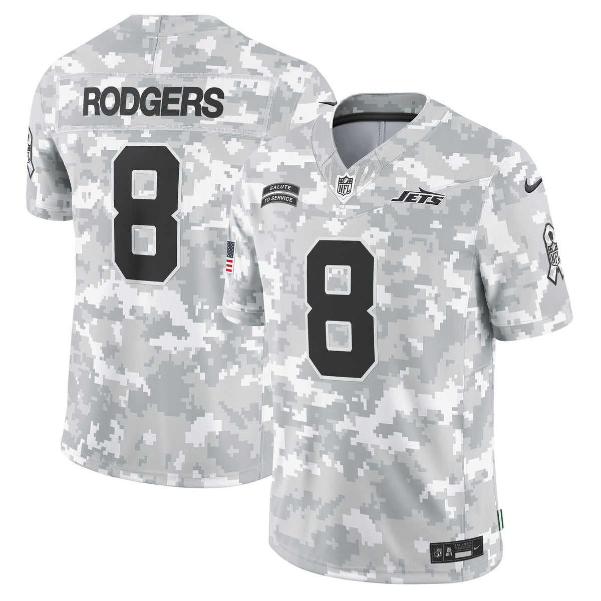 Aaron Rodgers New York Jets  2024 Salute to Service Limited Jersey - Arctic Camo