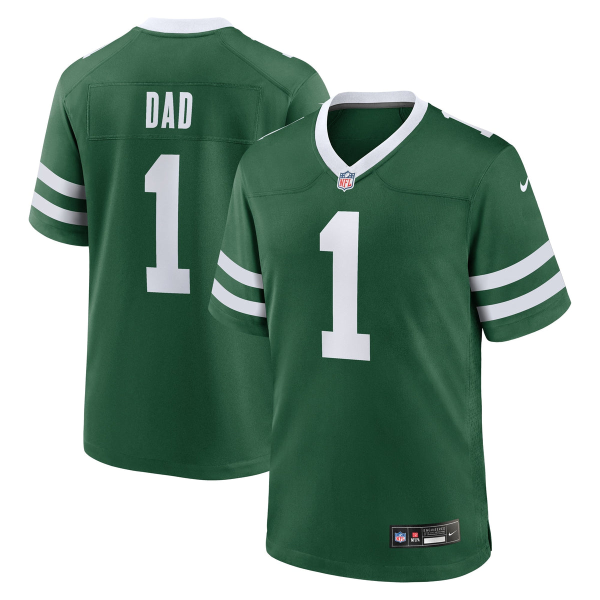 New York Jets  #1 Dad Game Jersey - Legacy Green