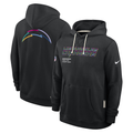 Men's Los Angeles Chargers  Black 2025  Crucial Catch Sideline Standard Issue Dri-FIT Hoodie