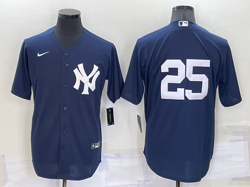 Men's New York Yankees Jason Giambi #25 Navy Replica Player Name Jersey1