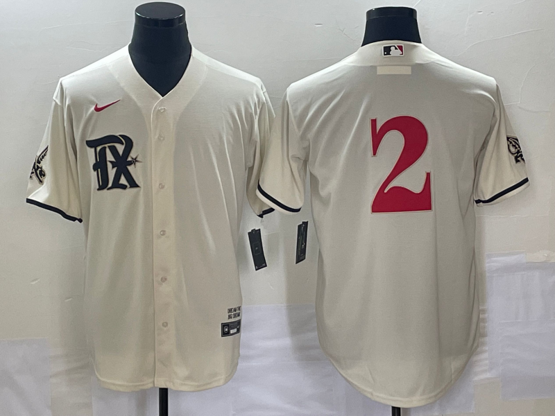 Men's Texas Rangers Marcus Semien #2 Cream 2023 City Connect Replica Player Jersey1
