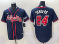 Men's Atlanta Braves Deion Sanders #24 Navy 2025  Speedway Classic Alternate Limited Jersey