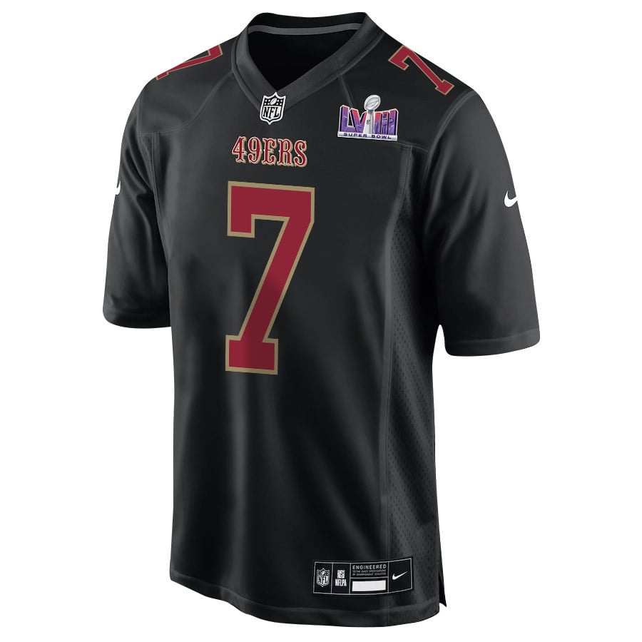 Charvarius Ward 7 San Francisco 49ers Super Bowl LVIII Patch Fashion Game Men Jersey - Carbon Black
