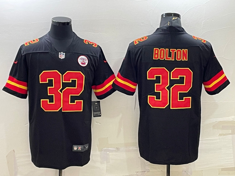 Men's Kansas City Chiefs Nick Bolton #32 Black Game Jersey1