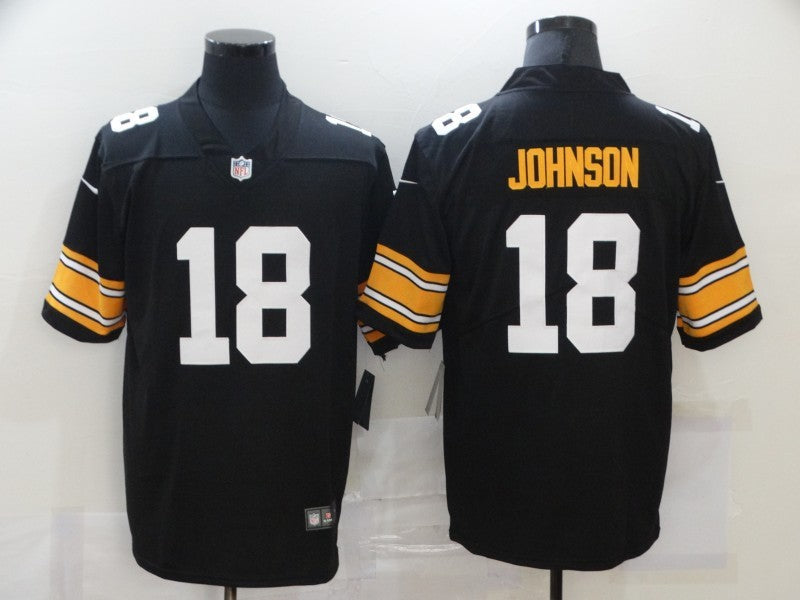 Men's Pittsburgh Steelers Diontae Johnson #18 Black Player Game Jersey1
