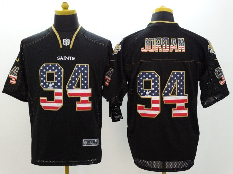 Men's New Orleans Saints Cameron Jordan #94 Black Player Game Jersey1