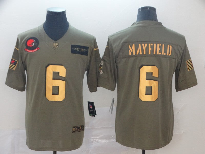 Men's Cleveland Browns Baker Mayfield Olive Limited Player Jersey1