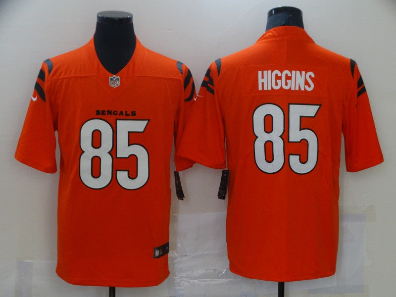 Men's Cincinnati Bengals Tee Higgins #85 Orange Game Player Jersey1