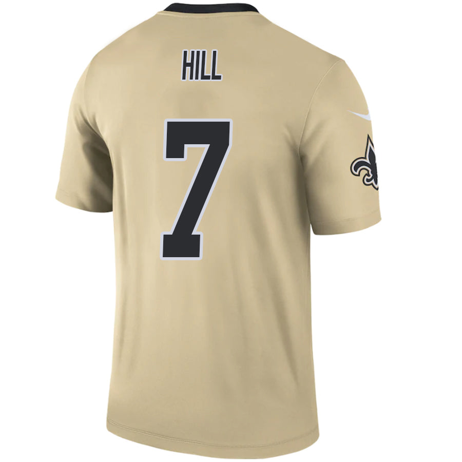#7 Taysom Hill Player NO.Saints Gold  Inverted Game Football Jerseys