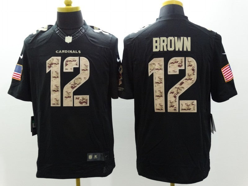 Men's Arizona Cardinals John Brown #12 Black Player Game Jersey1