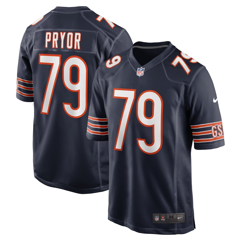 Matt Pryor Chicago Bears   Game Jersey -  Navy