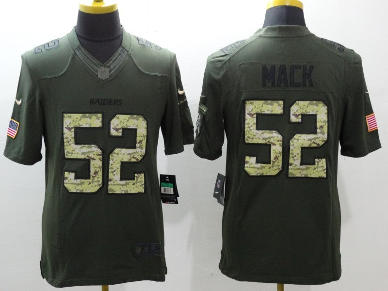 Men's Las Vegas Raiders Khalil Mack #52 Army Green Game Jersey1