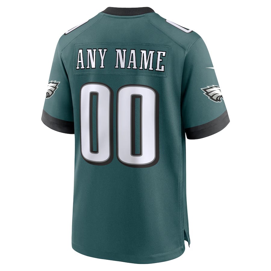 Men's Philadelphia Eagles  Midnight Green Super Bowl LIX Custom Game Jersey