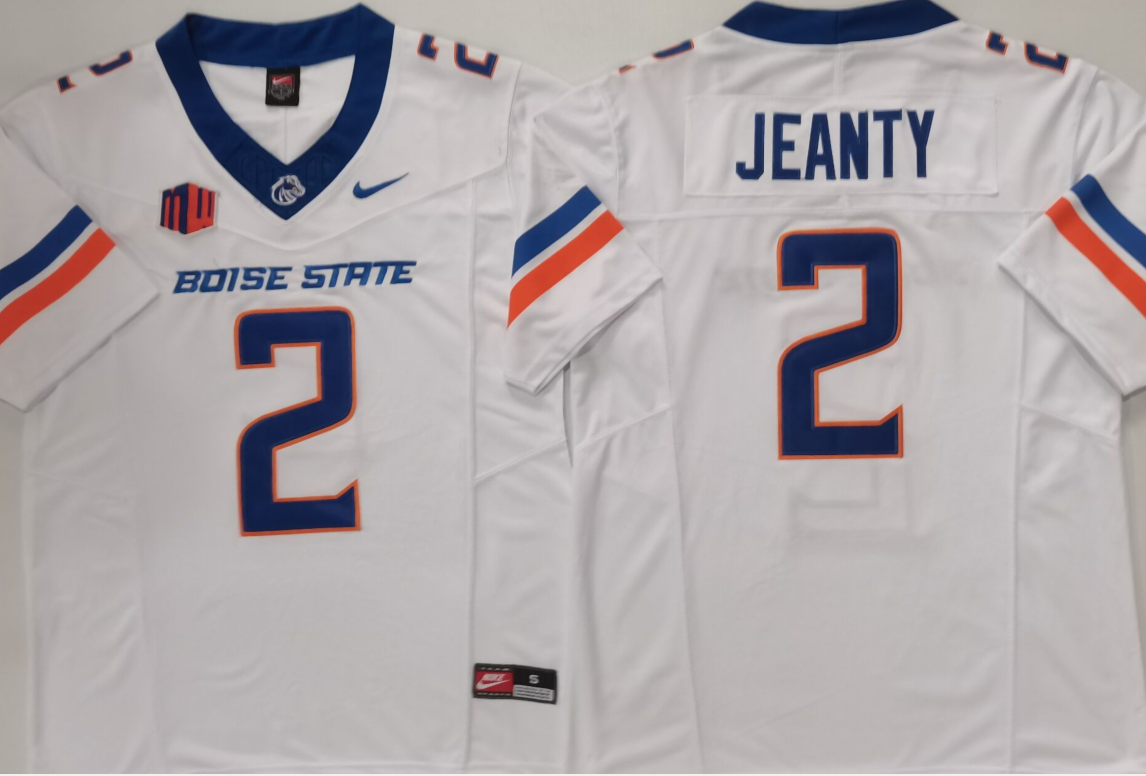 Men's Boise State Broncos Ashton Jeanty #2 White Game Jersey