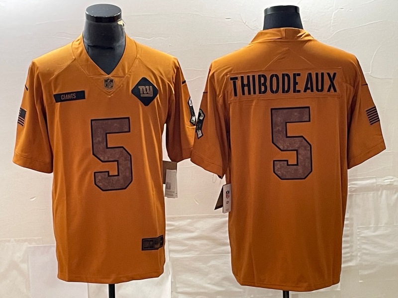 Men's New York Giants Kayvon Thibodeaux #5 Brown 2023 Salute To Service Limited Jersey1