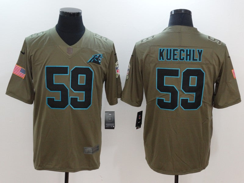 Men's Carolina Panthers Luke Kuechly #59 Brown Game Player Jersey1