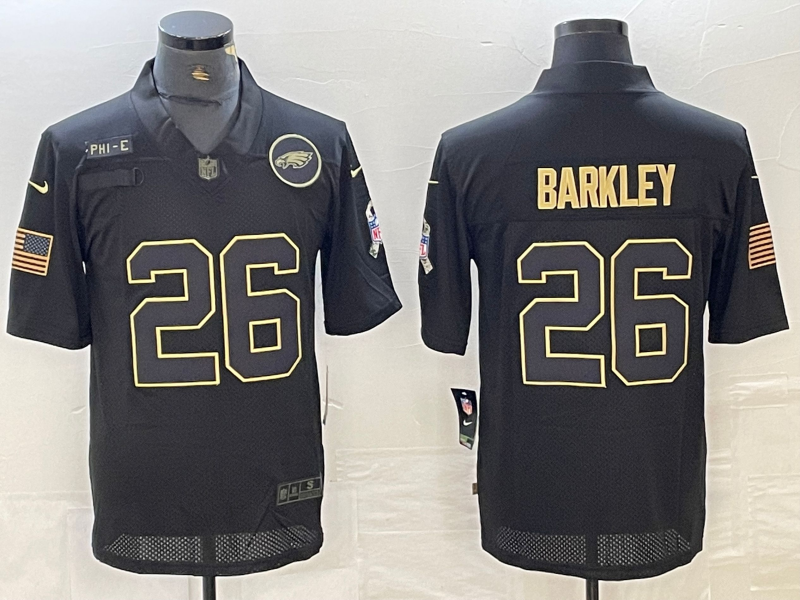 Men's Philadelphia Eagles Saquon Barkley #26 Black Alternate Game Jersey1