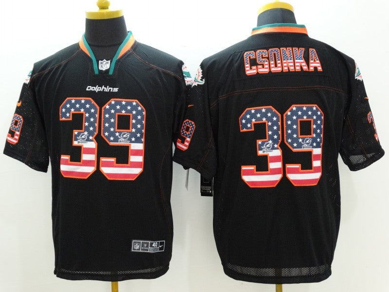Men's Miami Dolphins Larry Csonka #39 Black Game Jersey1