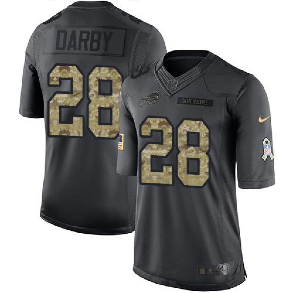 Bills #28 Ronald Darby Black Youth Stitched  Limited 2016 Salute to Service Jersey