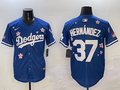 Men's Los Angeles Dodgers Teoscar Hernandez #37 Royal Player Game Jersey1