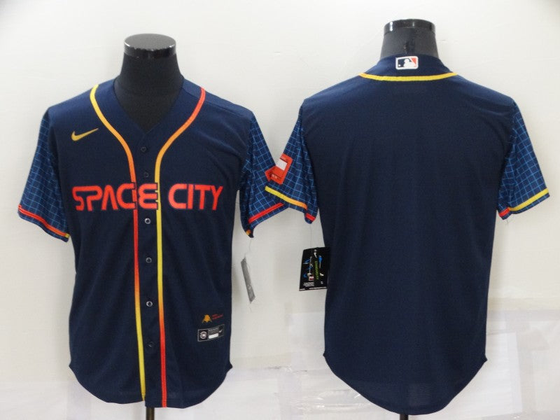 Men's Houston Astros Navy 2022 City Connect Replica Blank Jersey1