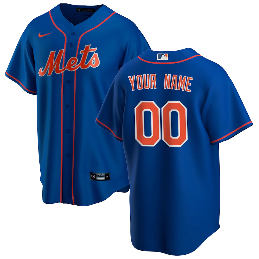 Men's New York Mets Royal Alternate Replica Custom Jersey1