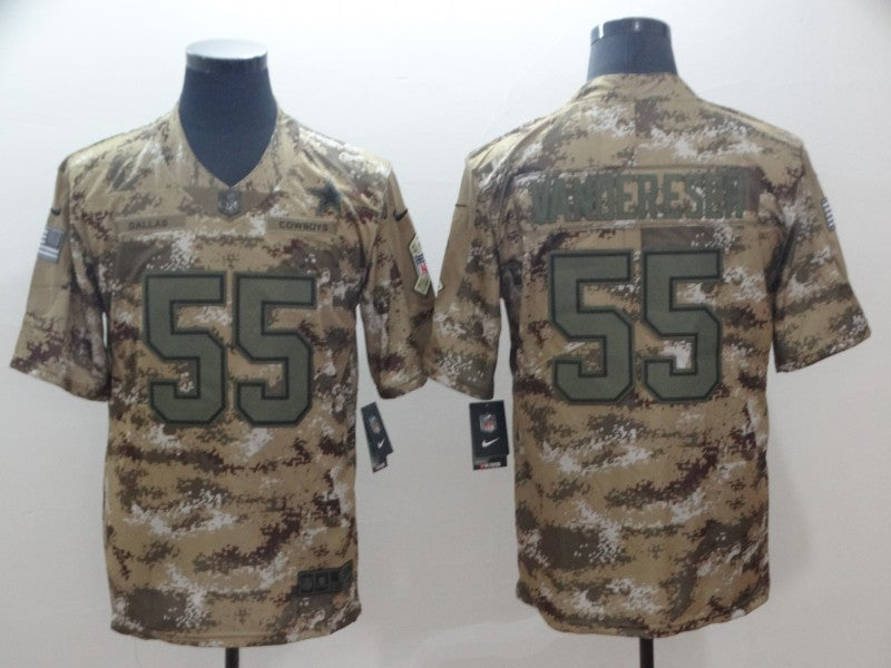 Men's Dallas Cowboys Leighton Vander Esch #55 Camouflage Game Jersey1