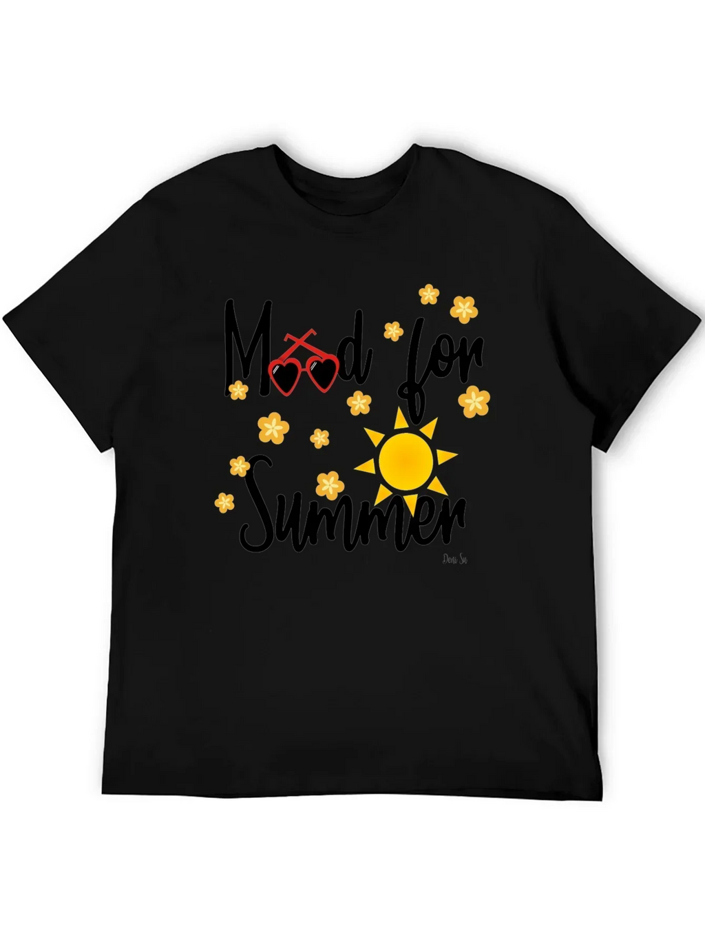 Mood for Summer Graphic Black T-Shirt