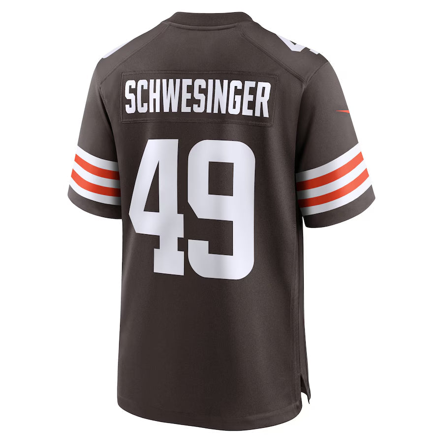 Cleveland Browns Carson Schwesinger  Brown 2025  Draft Game Jersey