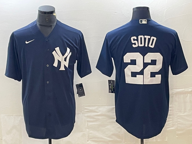 Men's New York Yankees Juan Soto #22 Navy Replica Player Jersey1