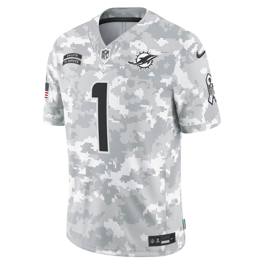 Tua Tagovailoa Miami Dolphins  2024 Salute to Service Limited Jersey - Arctic Camo