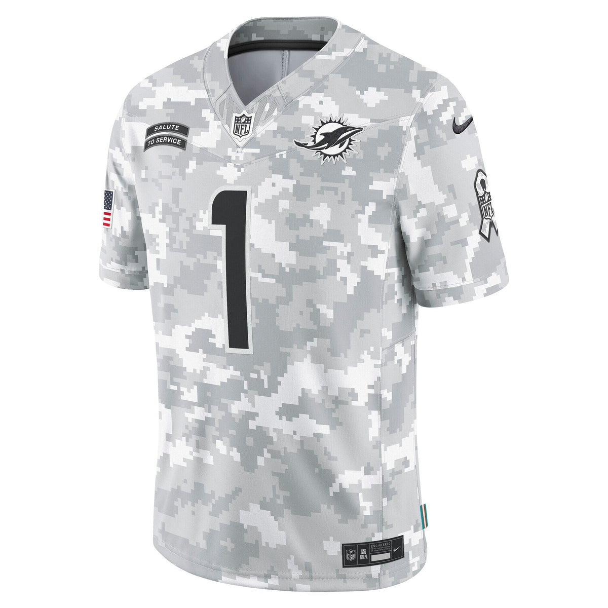 Tua Tagovailoa Miami Dolphins  2024 Salute to Service Limited Jersey - Arctic Camo
