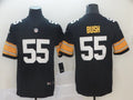 Men's Pittsburgh Steelers Devon Bush Jr. #55 Black Player Game Jersey1