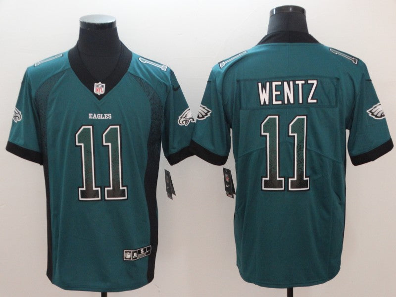 Men's Philadelphia Eagles Carson Wentz #11 Midnight Green Game Player Jersey1