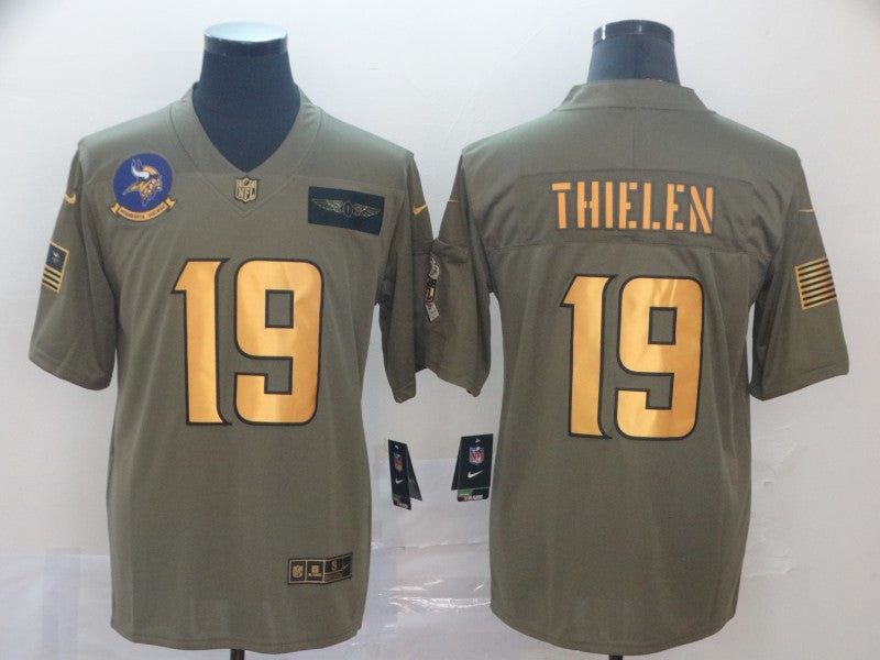 Men's Minnesota Vikings Adam Thielen #19 Brown Alternate Game Jersey1