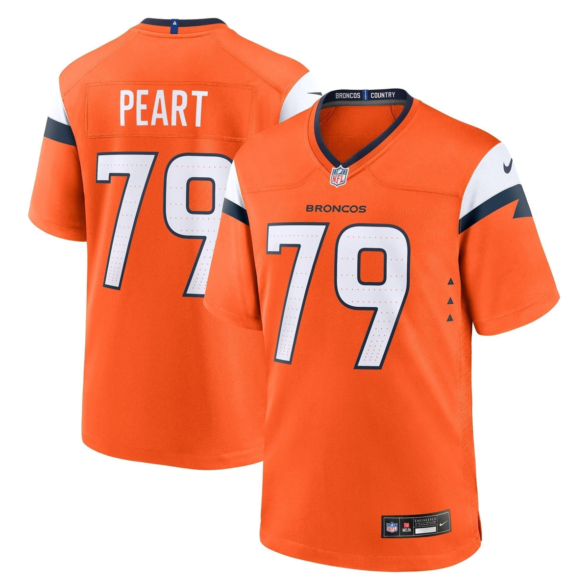 Matt Peart Denver Broncos  Team Game Jersey -  Orange