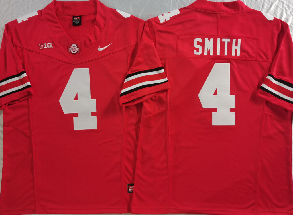 Men's Ohio State Buckeyes Jeremiah Smith #4 Red Game Jersey
