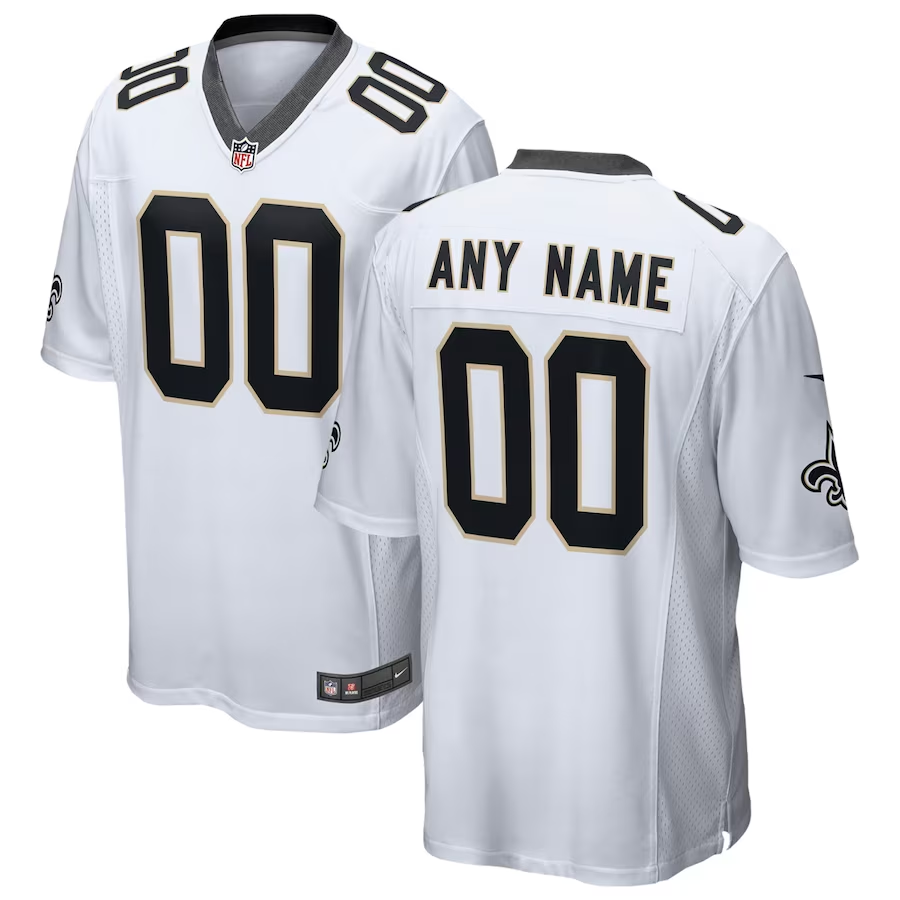 Custom New Orleans Saints White 2018 Game Jersey1