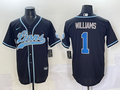Men's Detroit Lions Jameson Williams #1 Black Game Player Jersey