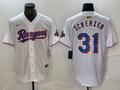Men's Texas Rangers Max Scherzer #31 White 2024 Gold Collection Limited Player Jersey1