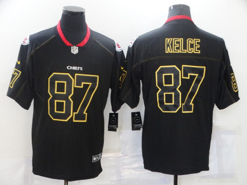 Men's Kansas City Chiefs Travis Kelce #87 Black Authentic Game Jersey1