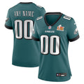Women's Philadelphia Eagles  Midnight Green Super Bowl LIX Custom Game Jersey